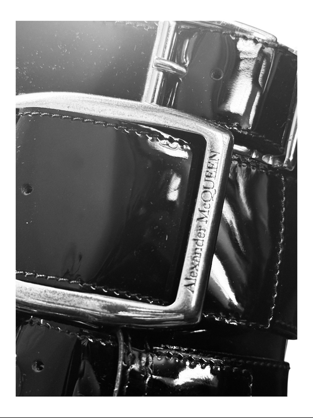 Alexander McQueen Strappy Punk Ankle Bootie in Black & Silver NWOB Size 37 US 7 - Picture 6 of 13